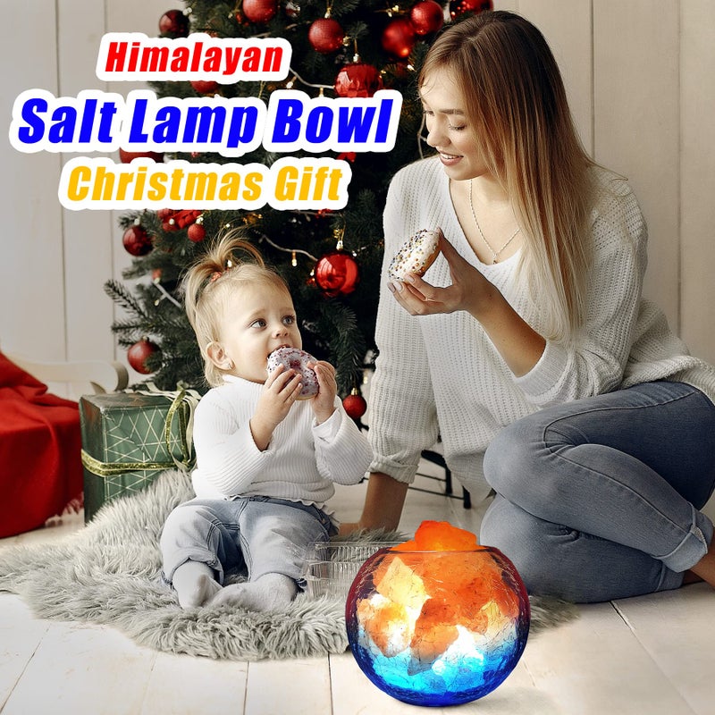 V.C.Formark USB Himalayan Salt Lamp, Salt Rock Lamp with Natural Salt Chunks Bring Visual Impact of Ice and Fire to you, Used for Desk, Bedroom, Living Room and Gift - Color Changing + Warm Light Mode - Image 4